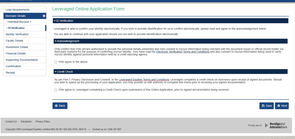 iApply interface for entering income and employment details in a leveraged online application.